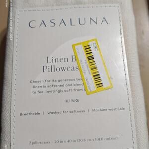 Casaluna King Linen Blend Natural Color -Pillowcase Set